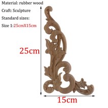 쇼파뒤 카페 인테리어 가게오픈 개업 결혼 선물 노호혼 재물복 RUNBAZEF 예쁜 나무 아플리케 장식 골동품 꽃 조각 통과 배경 벽 옷장 홈 액세서리, [18] 28.5cmX12cm