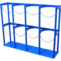 안전 가스통 고압 실리더 보관함 랙 고정 프레임 산업, 블루 4단 직경 24cm