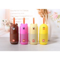 바닥 우퍼 시트 12인치 차량용 박스 카오디오 만화 인형 스피커 오리 곰 돼지 스피커 tf fm aus function 휴대용 플레이어 무선 미니 스피커, 노란색