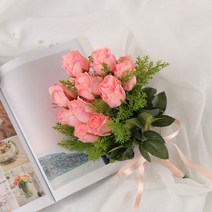 cocooning 홈가드닝 조화부쉬 4color 로즈버드부쉬 인테리어 조화, 화이트