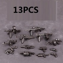 무기 장비 세트 MOC SWAT 도시 총 Playmobil 호환 피규어 빌딩 블럭 벽돌 미니, 13PCS