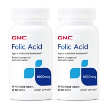 GNC 엽산 1000mcg 100정 2통, 100개
