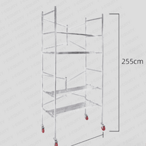 pt아시바 계단식 틀 우마 스캐폴딩 접이식 발판, 120*60*높이255cm(바퀴있음)(미끄럼방지기능)