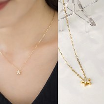 일호장신구 심플 큐빅 별 14k도금 925은 목걸이 선물상자증정 광택천증정 파우치증정 금도금 순은 데일리