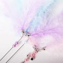 블링블링 더블깃털 고양이 낚시대 색랜덤 펫 집고양이 놀아주는법 개냥이, 1개