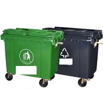 대형 쓰레기통 종량제 봉투 업소용 플라스틱 휴지통, 블랙-660L/덮개+바퀴 없음