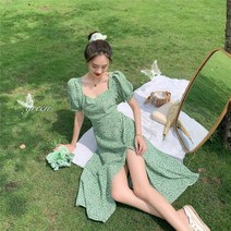 프렌치 칼라 플라워 원피스