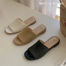 셀러허브 패션 [멜팅브라운] 여성 데일리 라탄 뮬 슬리퍼 2.5cm