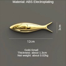 북유럽 벽걸이 홈 장식 펜던트. 3D 전기 도금 물고기. ABS TV 배경. 거실 사무실 조각상, 04 Gold-small