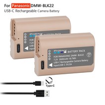 DMW-BLK22 교체 배터리 파나소닉 루믹스 DC-S5 II IIX GH5 GH6 S5II S5M2 GH5M2 2200mAh, 2 Battery, 1개