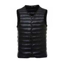 남성 여성 경량 덕다운 오리털 경량 브이넥 패딩조끼