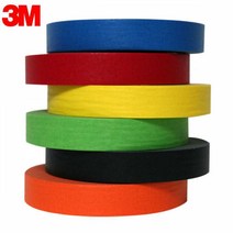 골든트리 3M 칼라 종이 마스킹테이프 20mm x 40M 6색 색깔 커버링 마킹 테이프, 3M 주황색 20mm x 40M 1개