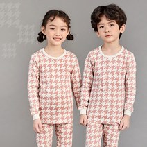 캐릭모아키즈 30수 유아내복 아동내의 주니어실내복 잠옷 클래식체크_피치