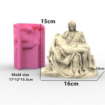 양초만들기 향초 캔들만들기 대형 3D 이탈리아 피에타 동상 양초 금형 흉상 실리콘 그리스 예술 남자 조각, 1.only mold