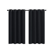 아일렛 암막커튼 2장세트 블랙 132x160cm 공부방 창문 암막커튼