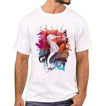 남성 반팔 티셔츠 여름 패션 T 바다 해마 프린트 하라주쿠 셔츠 티 TEEHUB