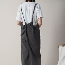 루나 헤더 순면 롱 방수 앞치마 차콜, 색상:차콜
