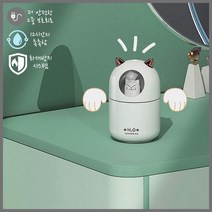 촉촉한 피부 습도 유지 수분 가득 담은 귀여운 고양이 가습기, [필터1+5+소독티슈5] 냥냥이스타가습기(민트)