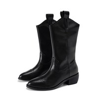 승마화 웨스턴부츠 Q1032501 카우보이부츠 여성 미들부츠 통넓은