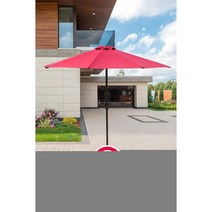 편의점 정원 피크닉 식당 옥상 카페 원목 야외 테라스 펜션 파라솔 그늘막 야외용, 레드 파라솔-2.7m