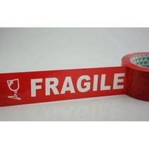 영어 영문 취급주의 테이프 파손주의 배송주의 FRAGILE 레드 6cm 100M 택배 포장 외국 물품 보완