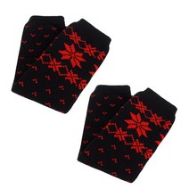 겨울 눈꽃 다리토시 레그워머 1+1 남성 여성 팔토시겸용 방한발열토시, 레드블랙+레드블랙