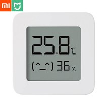 스마트온습도계 온도기록계 도매 xiaomi mijia 온도계 2 스마트 lcd 화면 디지털 블루투스 온도 습도 센서 수분 측정기 mijia 앱, 4 조각 배터리 없음