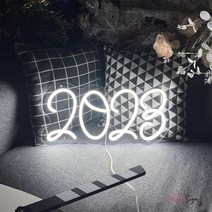 네온간판 LED 네온 사인 벽걸이 방 장식 2023 숫자 조명 재미있는 홈 스토어 게임방 벽 선물, 02 40X20 CM_04 blue