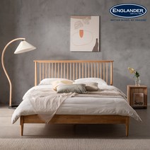 잉글랜더 웨일스 통깔판 원목 침대(Sweet Slumber 포켓 필로우탑 매트-Q), 웨일스 통깔판 원목 침대 Q, 포켓 필로우탑 매트 베이지