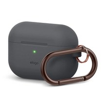 Elago Original Case Compatible with Apple AirPods Pro Case - Protective Silicone Cover with Keychain, Dark Grey