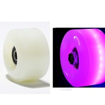 VKEDA 야광 라이트 업 쿼드 롤러 스케이트 휠 뱅크롤 베어링 설치 4팩 - 팝 32mm x 58mm (블루), Pink 4PCS
