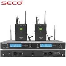세코(SECO) UX-77RBL 2CH 고급 벨트팩 핀타입 무선마이크 시스템 900Mhz 듀얼 충전기 별매! 바디팩 핸드 타입변경 가능 국산! 핀 헤드셋마이크 별매!, 벨트팩(핀마이크)