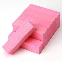 라스무스 사포 10개 샌딩블럭 버퍼 네일파일 매니큐어 양면 케어 스크럽 스펀지, 핑크 10PCS
