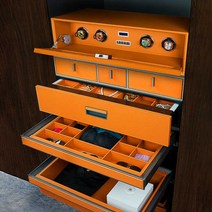 옷장 금고 지문 터치스크린 가정용 귀중품 보관함 서랍형, 800 캐비닛 그레이 미터 셰이커 동색 가죽