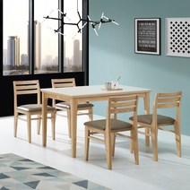 SL겔러리 4인 원목식탁세트 세라믹 상판 우드의자 모던디자인 티리온, 네추럴