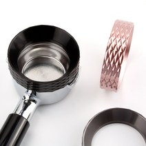 커빙 템퍼 도징링 채널링 51 53 58mm 마카롱템퍼 커피 템핑매트 도징툴, 1.커빙 패턴도징링(실버)51mm