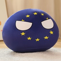 나라별 국기모양 캐릭터 쿠션 귀여운 베개, EU + 10cm