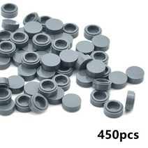 롱브릭타일 접착식파벽돌 파벽돌 조립 빌딩 블록 플랫 타일 1x1 라운드 벽돌 1*1 DIY 교육 기술 부품 어린, 03 Dark gray