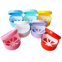 7색 틀니 세척기 보관함 관리 살균기 통 칫솔 틀니통 틀니세척기, 분홍색