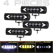 업소용 프로젝터 2000LM LED 작업 표시 줄 오프로드 SUV 트럭에 대 한 8PCS XHP35 칩 안개 빛으로 흰색 노란색 운전 램프 헤드 라이트, [03] 4PCS