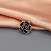 블라우스 셔츠 오픈방지 자석 옷핀 매너 브로치 뱃지 브로찌 배찌 R.장미블랙