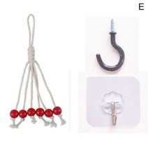 바나나걸이 주방정리 나무 구슬로 꼰 수제 코튼 로프 바나나 끈 간단한 스탠드 스토리지 과일을 위해 신선하게 유지 주방 용품, E