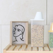 씨밀렉스 도어 미니 잡곡통 사각(대)1300ml 색상랜덤 신선 쌀통 사료보관통 쌀보관함 시리얼통 쌀보관통 독