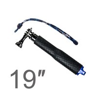 스키 폴대 스틱 카본 19 인치 monopod 휴대용 확장 폴 셀카 gopro hero 10 9 8 7 6 5 sjcam xiaomi eken dji go pro action, 푸른