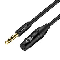 DREMAKE TRS 0.6cm(1/4인치) 6.35mm/6.5mm - XLR 암 밸런스 상호 연결 오디오 케이블 마이크 믹서 기타 AMP 스피커용 3핀 XLR - 1/4, 50FT/15.0M_Black