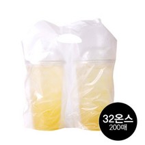 32온스 비닐캐리어 2구 무지 1묶음 200개, 32온스 비닐캐리어 2구 무지 1묶