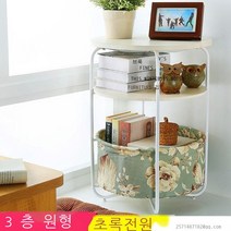 라오농 거실협탁 미니 침실 사이드테이블 서랍 철제 쇼파 이케아 원목 침대옆테이블 서랍장 엔틱 거실장 수납장+KIGjufg478X, 둥근 3 층 녹색 목회