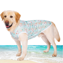 대형견 중형견 옷 쿨 나시티 민소매, 흰바탕토끼