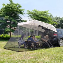 터널텐트 루프탑텐트 차박 캐노피 자율 주행 캠핑 다기능 자동 속도 오픈 캠핑카 루프, 11 메쉬 테일 텐트(오프화이트)