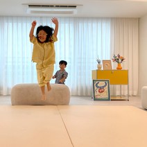 쁘띠메종 더블한판매트 테라조 240X280cm, 테라조그레이X크림